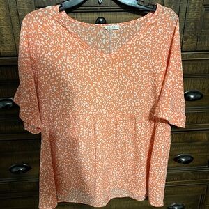 Torrid Orange and White Leopard Print Blouse